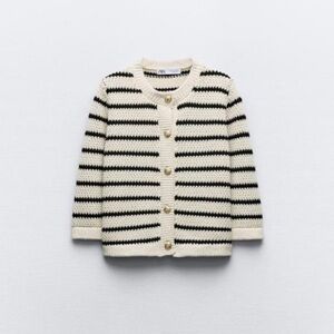 Zara Basic Striped Cardigan - Size Large